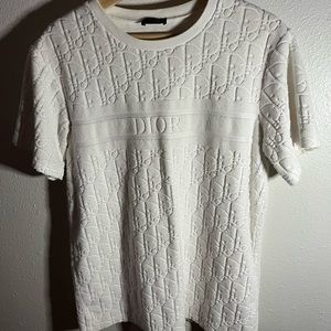 Dior Chenille Towel Tee white size M